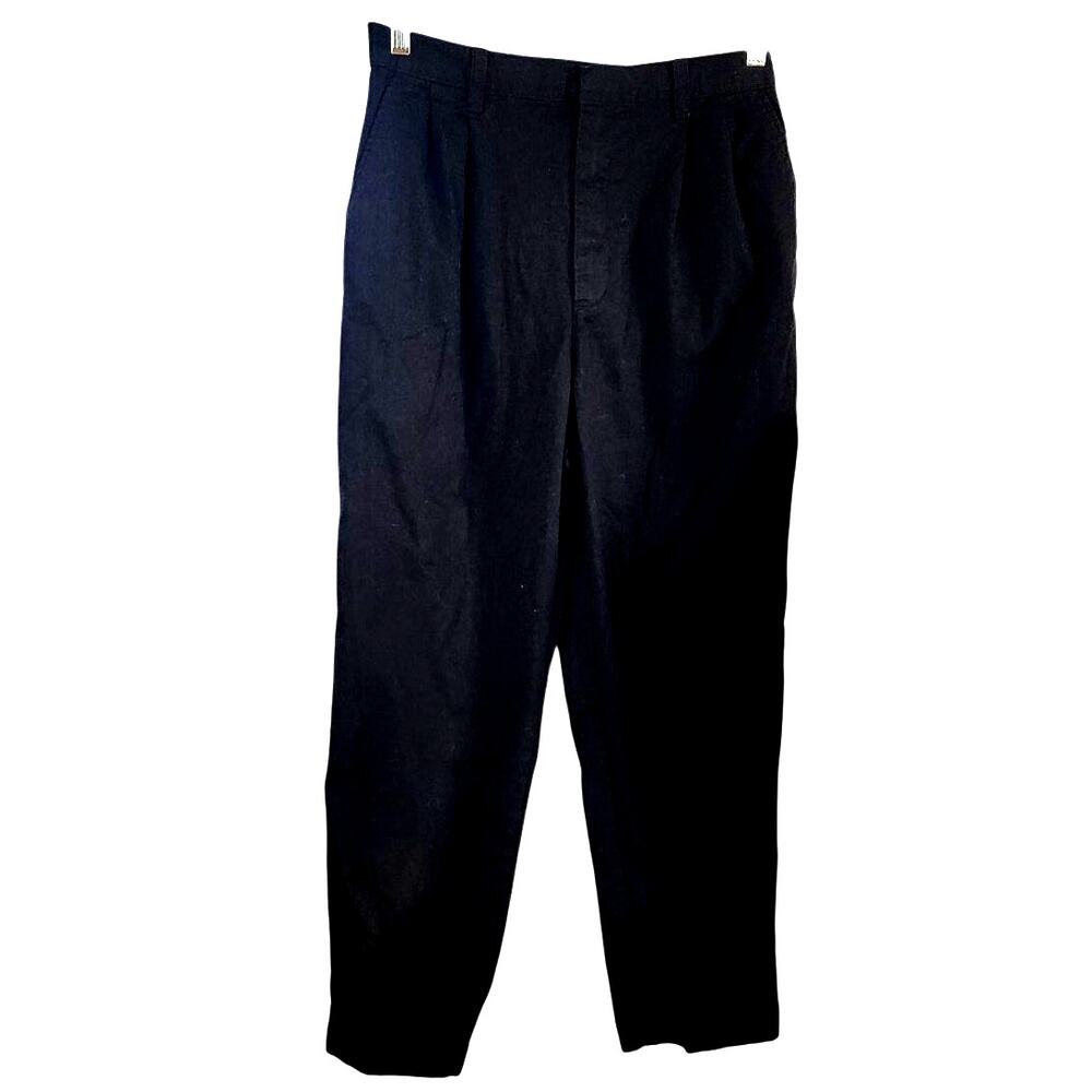 Gap Black Elastic Black Pleated Front Pants Size 10